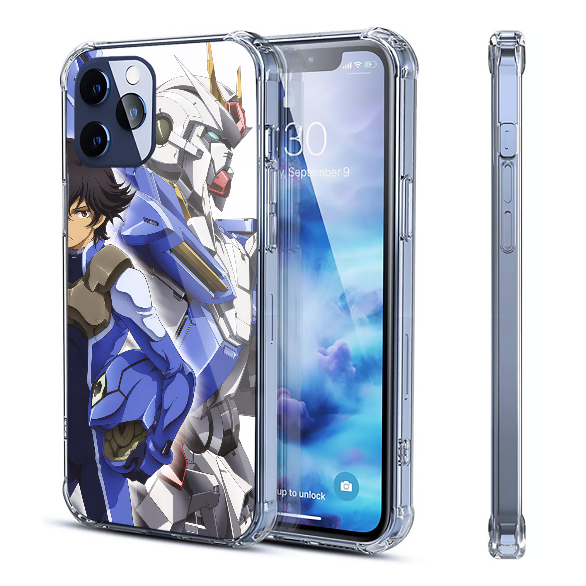 （画像用） 機動戦士ガンダム Mobile Suit Gundam 【iPhone 12シリーズ対応】透明スマホケース（クリアソフトケース）